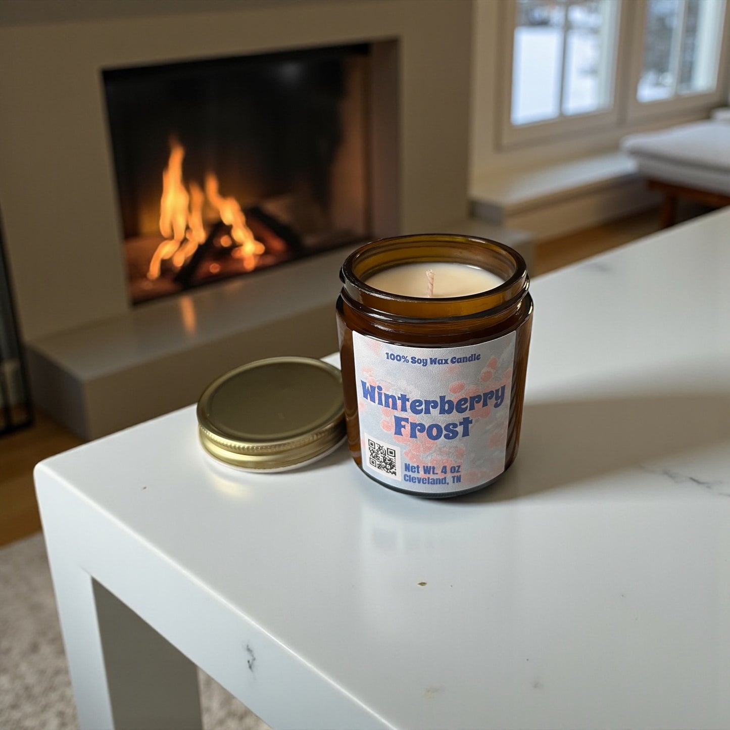 Winterberry Frost: Mini Soy Wax Candle (4oz)