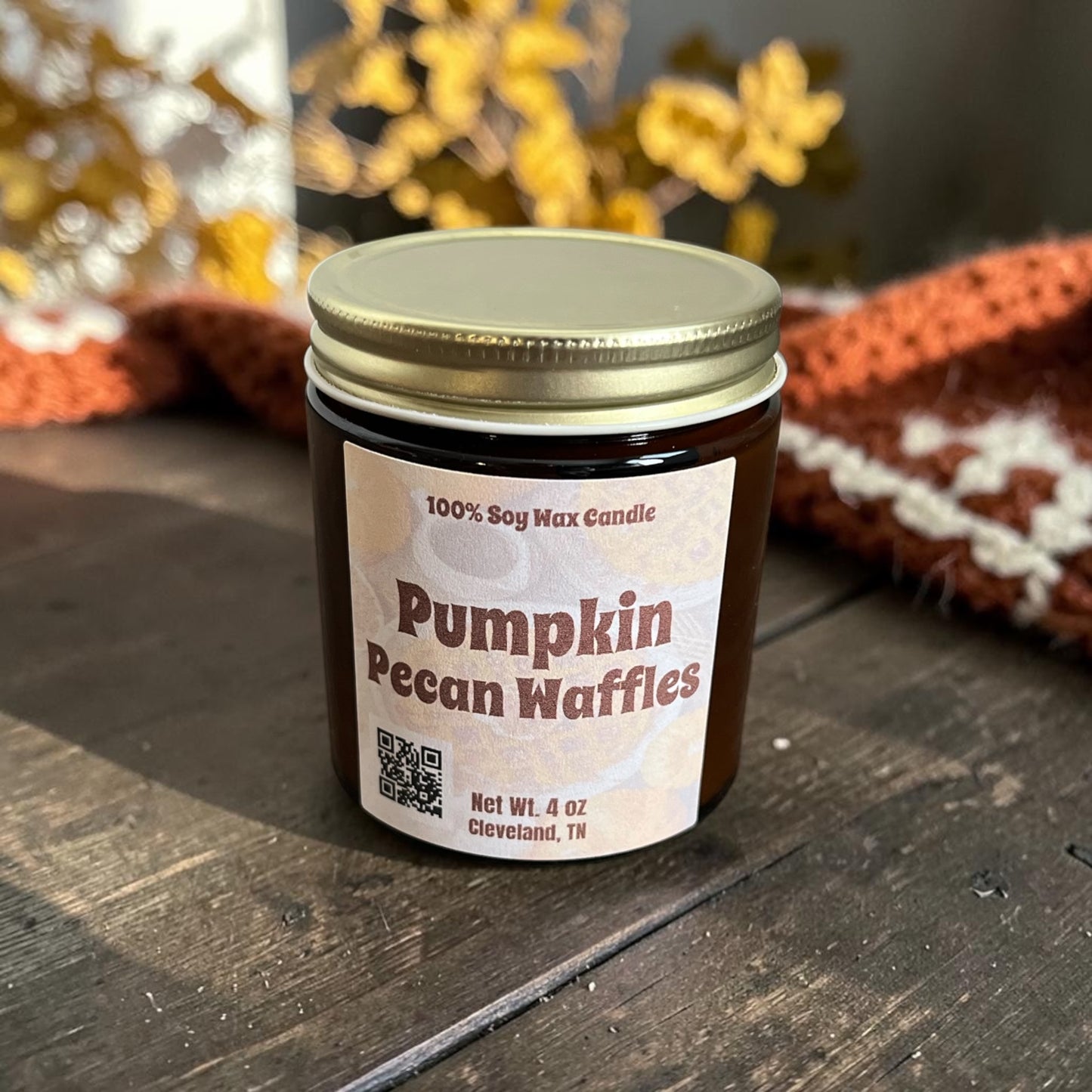 Pumpkin Pecan Waffles: Mini Candle