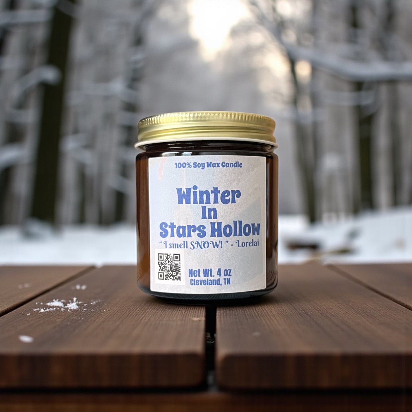 Winter in Stars Hollow: Mini 4oz Soy Candle (Peppermint + Vanilla)