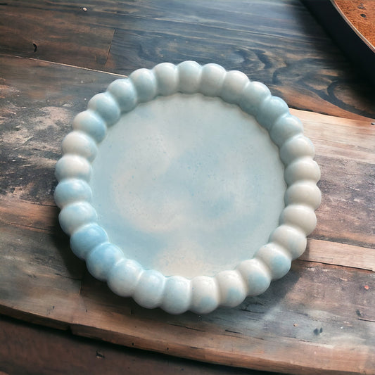 Concrete Candle Tray Blue