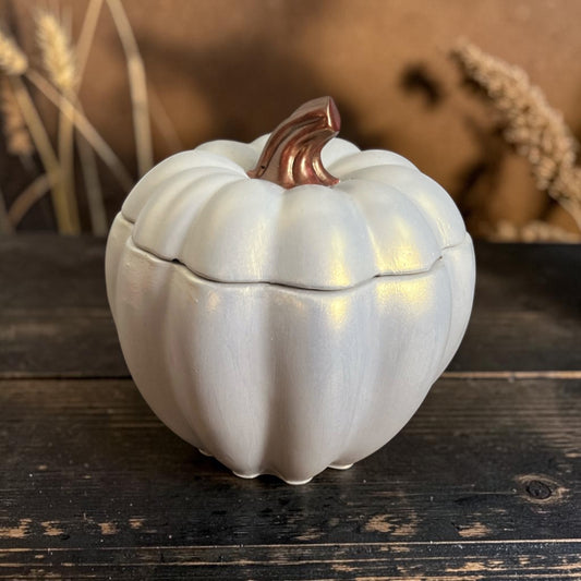 🤍 Mahogany Pumpkin: White Concrete Pumpkin